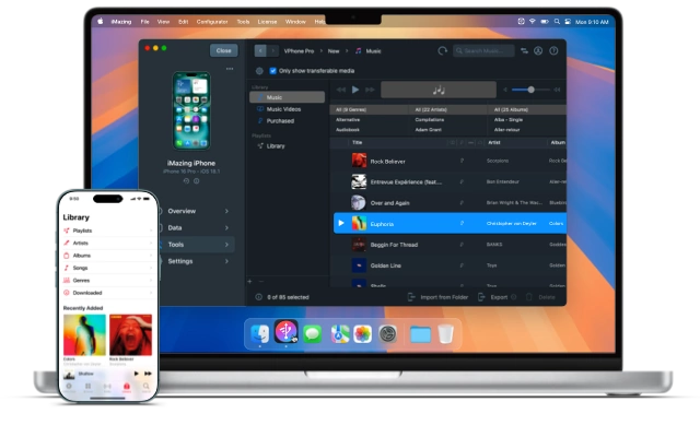 iMazing on a Mac with iPhone